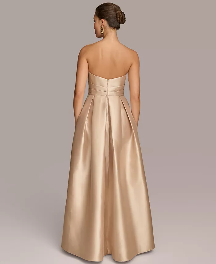 Donna Karan New York Women's Sweetheart-Neck Pleated Gown Women's Fashion Shoes & Accessories
