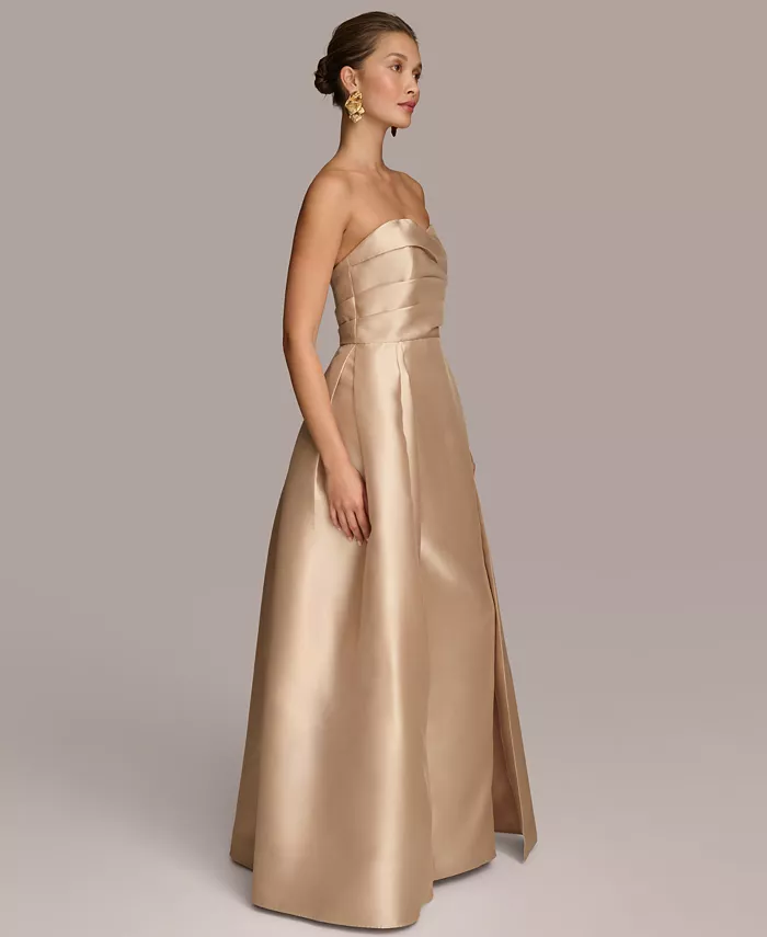 Donna Karan New York Women's Sweetheart-Neck Pleated Gown Women's Fashion Shoes & Accessories