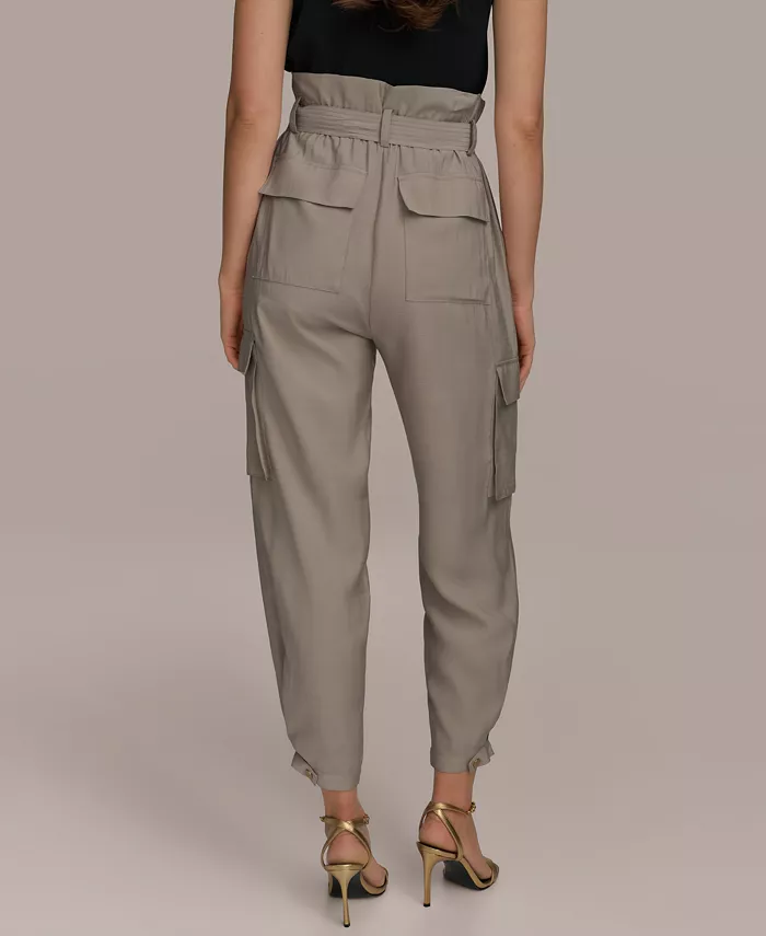 Donna Karan New York Women's Tie Waist Cargo Pants Women's Fashion Shoes & Accessories