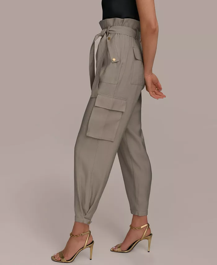Donna Karan New York Women's Tie Waist Cargo Pants Women's Fashion Shoes & Accessories