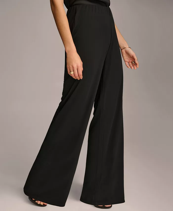 Donna Karan New York Women's Wide-Leg Jersey Pants Women's Fashion Shoes & Accessories