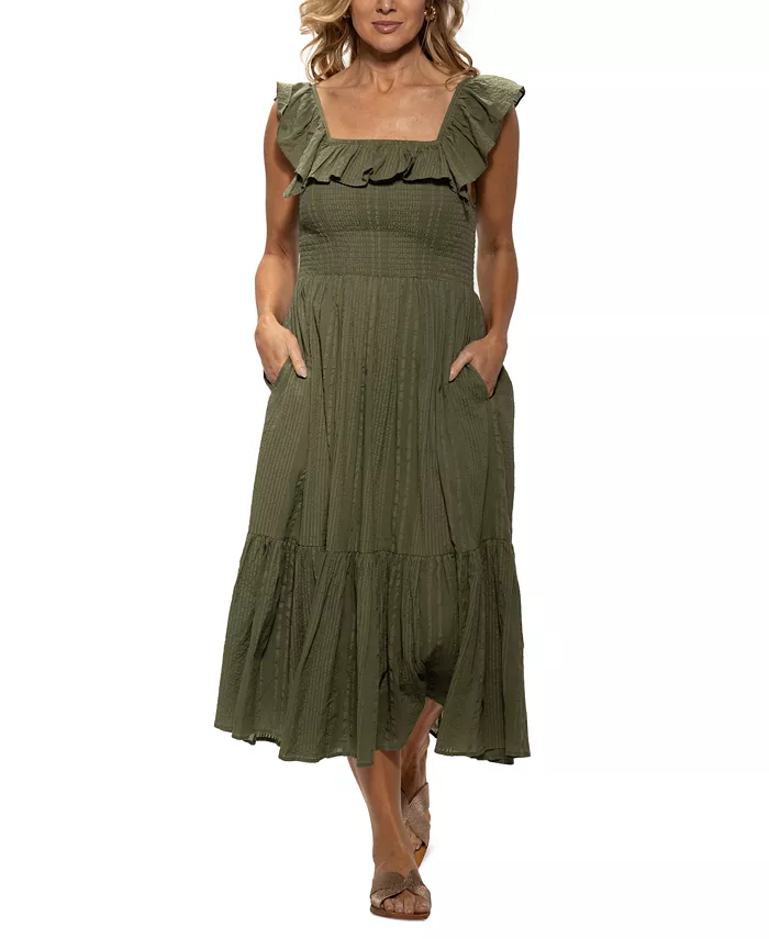 Dotti Women's Cotton On/Off-The-Shoulder Cover-Up Dress Women's Fashion Shoes & Accessories