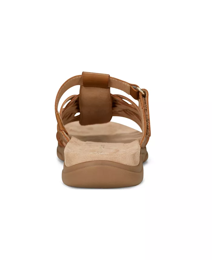 Easy Spirit Mindi Woven Flat Slide Sandals Leather Women's Fashion Shoes & Accessories