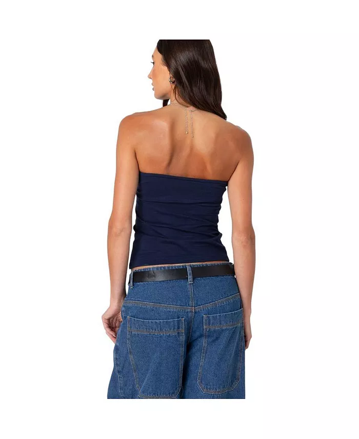 Edikted Women's Built In Bra Tube Top Women's Fashion Shoes & Accessories