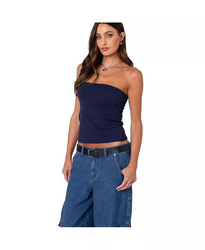 Edikted Women's Built In Bra Tube Top Women's Fashion Shoes & Accessories