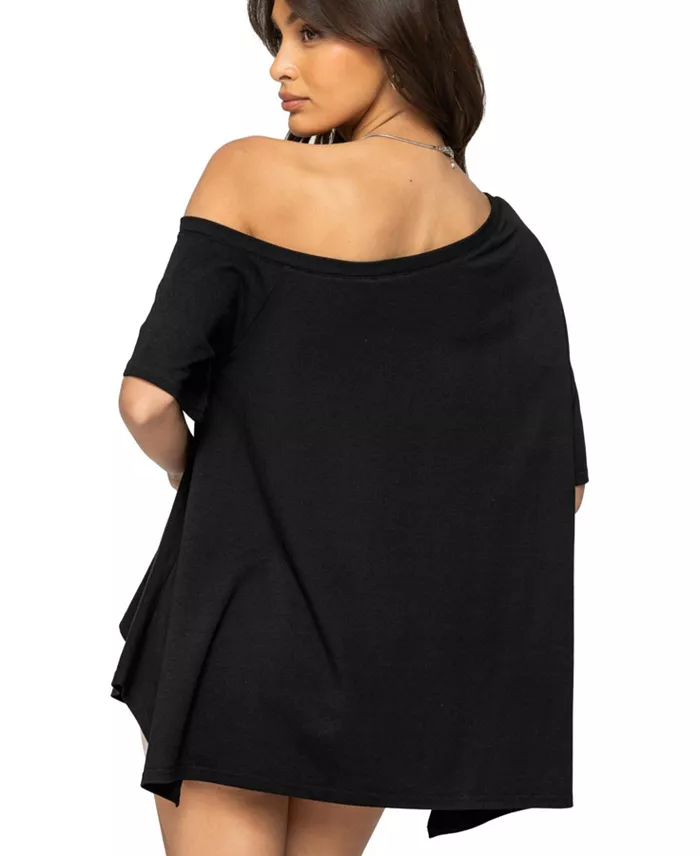 Edikted Women's Josy Off Shoulder Handkerchief Top Women's Fashion Shoes & Accessories