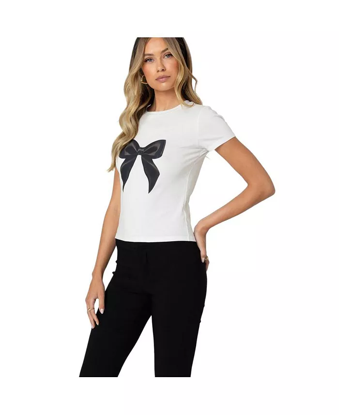 Edikted Women's Tied Up T Shirt Women's Fashion Shoes & Accessories