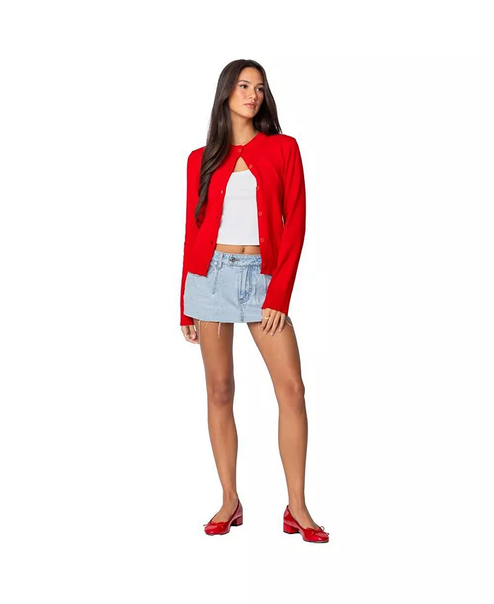 Edikted Womens Hollie Button Up Cardigan Women's Fashion Shoes & Accessories