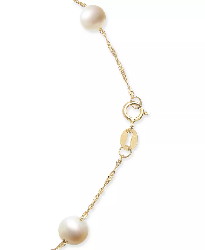 EFFY Collection EFFY® Cultured Freshwater Pearl Station 18" Necklace In 14k Gold (5-1/2mm) Jewelry & Watches