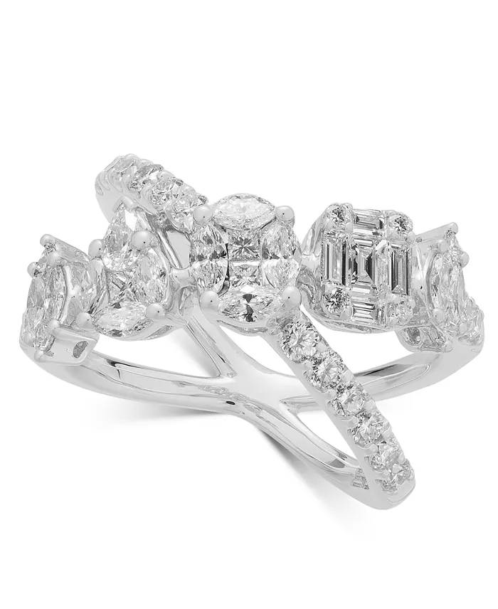 EFFY Collection EFFY® Diamond Multi-Shape Crossover Ring (1-5/8 Ct. T.w.) In 18k White Gold Or 18k Yellow Gold Jewelry & Watches