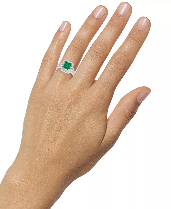 EFFY Collection EFFY® Emerald (2-1/5 Ct. T.w.) & Diamond (1/2 Ct. T.w.) Ring In 14k White Gold & 14k Yellow Gold Jewelry & Watches
