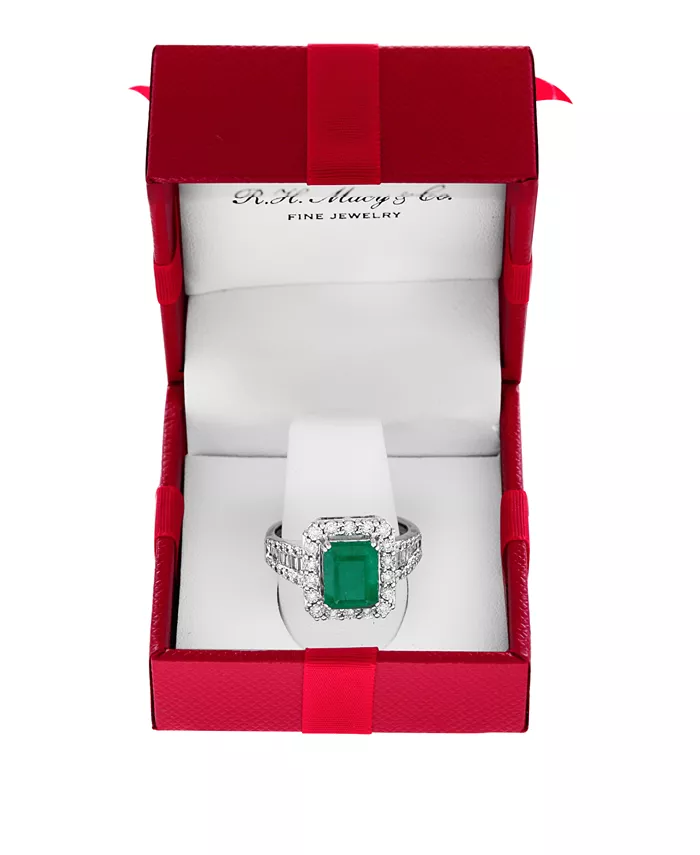 EFFY Collection EFFY® Emerald (2-1/5 Ct. T.w.) & Diamond (1/2 Ct. T.w.) Ring In 14k White Gold & 14k Yellow Gold Jewelry & Watches