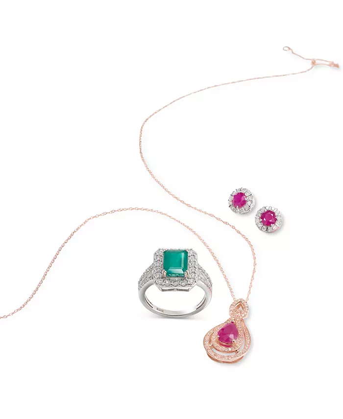 EFFY Collection EFFY® Emerald (2-1/5 Ct. T.w.) & Diamond (1/2 Ct. T.w.) Ring In 14k White Gold & 14k Yellow Gold Jewelry & Watches