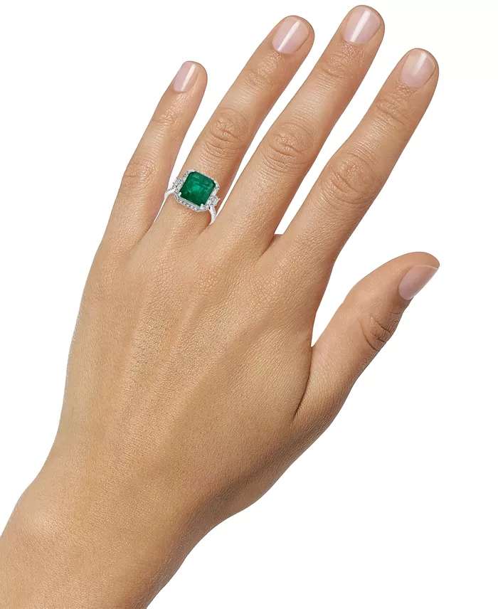 EFFY Collection EFFY® Emerald (5-1/2 Ct. T.w.) & Diamond (1/2 Ct. T.w.) Statement Ring In 14k Gold Or 14k White Gold Jewelry & Watches