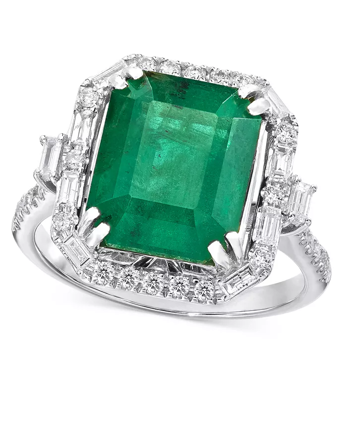 EFFY Collection EFFY® Emerald (5-1/2 Ct. T.w.) & Diamond (1/2 Ct. T.w.) Statement Ring In 14k Gold Or 14k White Gold Jewelry & Watches