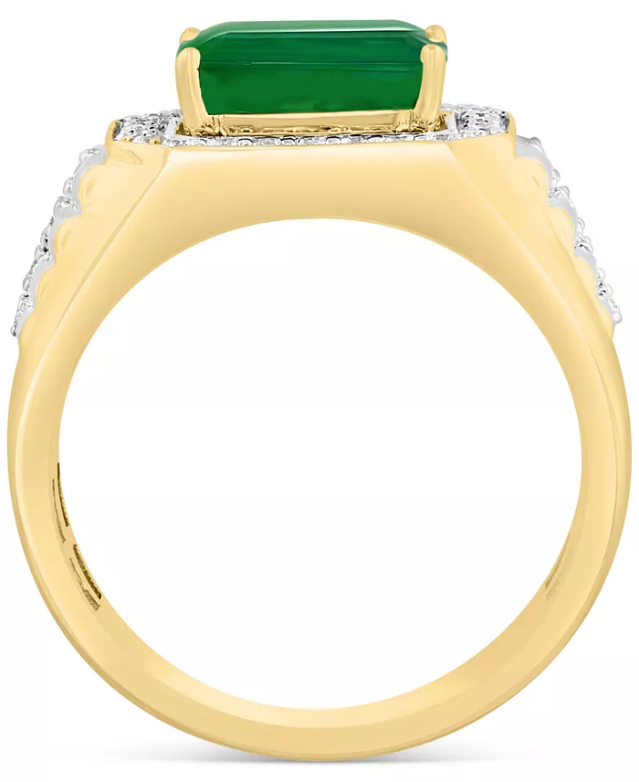 EFFY Collection EFFY® Men's Emerald (3 Ct. T.w.) & Diamond (1/2 Ct. T.w.) Ring In 14k Gold Jewelry & Watches