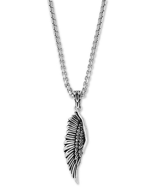 EFFY Collection EFFY® Men's Wing 22" Pendant Necklace in Sterling Silver Jewelry & Watches