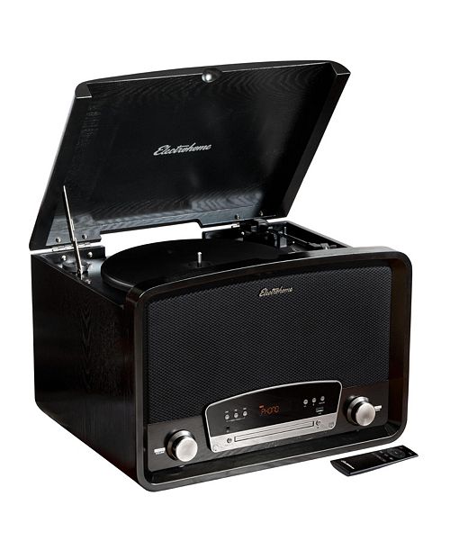 Electrohome Kingston 7-in-1 Vintage Vinyl Record Player Stereo System with 3-Speed Turntable Bluetooth AM/FM Radio CD Aux In RCA/Headphone Out Vinyl/CD to MP3 Recording & USB Playback (RR75C) Electronics
