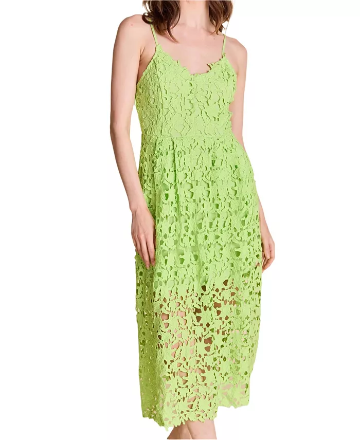 Endless Rose Women's Lace Cami Midi Dress Women's Fashion Shoes & Accessories