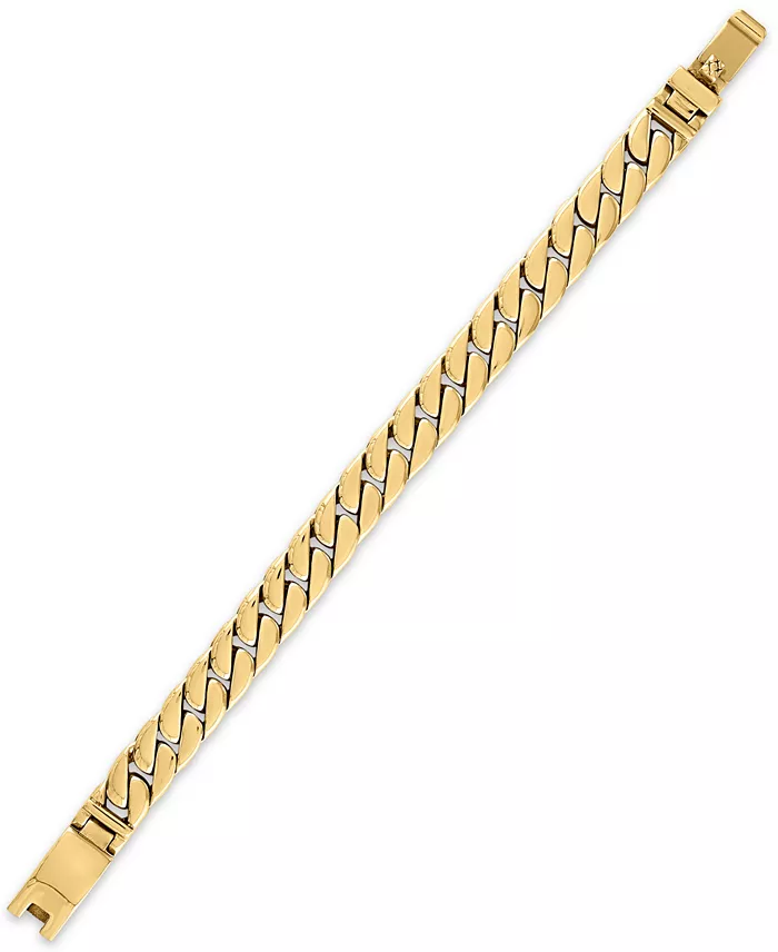 Esquire Men's Jewelry Curb Link Chain Bracelet In Gold-Tone Ion-Plated Stainless Steel Created For Macy's (Also In Stainless Steel) Jewelry & Watches