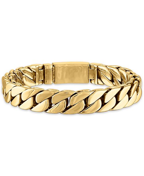 Esquire Men's Jewelry Curb Link Chain Bracelet in Gold-Tone Ion-Plated Stainless Steel Created for Macy's (Also in Stainless Steel) Jewelry & Watches Esquire Men's Jewelry Curb Link Chain Bracelet in Gold-Tone Ion-Plated Stainless Steel Created for Macy's (Also in Stainless Steel) Jewelry & Watches