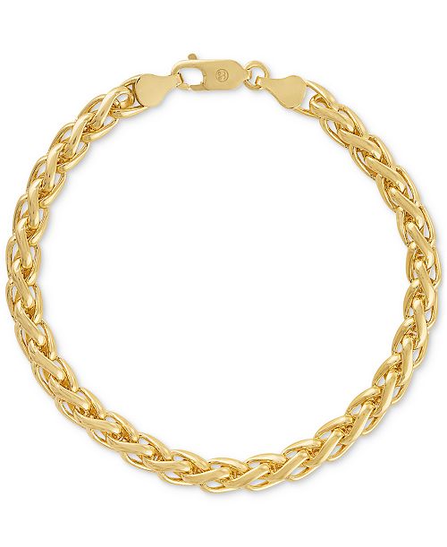 Esquire Men's Jewelry Wheat Link Chain Bracelet Created for Macy's Jewelry & Watches