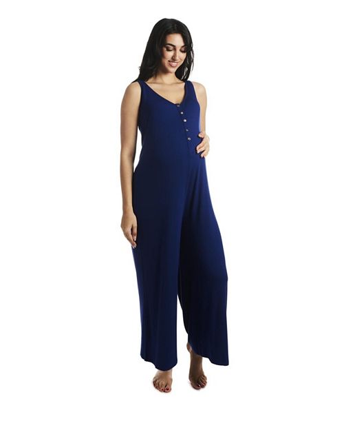 Everly Grey Maternity Luana Maternity/Nursing Jumpsuit Women's Fashion Shoes & Accessories