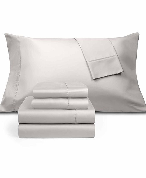 Fairfield Square Collection Brookline 1400 Thread Count Light Grey 6 Pc. Sheet Set California King Exclusively at Macy’s Bed & Bath