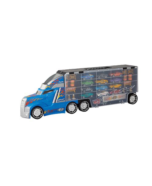 Fast Lane Truck Carry Case with 12 diecast vehicles and 14 accessories Created for You by Toys R Us All Toys