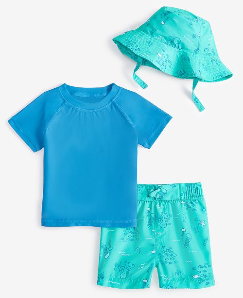 First Impressions Baby Boys 3-Pc. Swim Set Exclusively at Macy's Kids