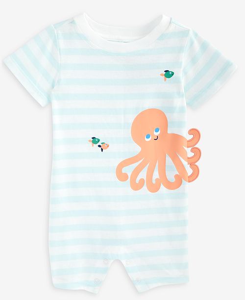 First Impressions Baby Boys Octopus Graphic Striped Sunsuit Exclusively at Macy's Kids
