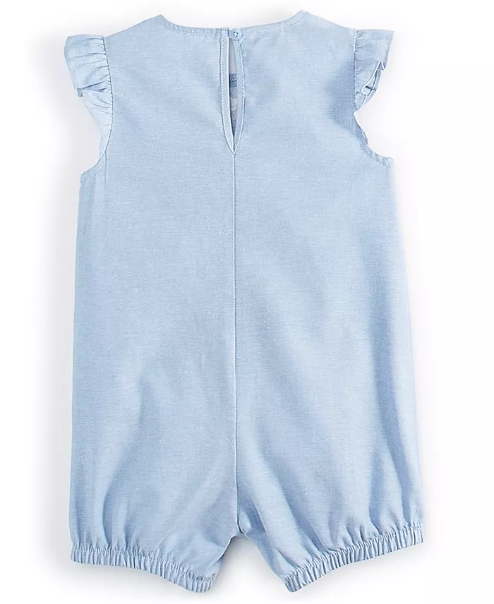 First Impressions Baby Girls Cotton Chambray Flower Sunsuit Created For Macy's Kids