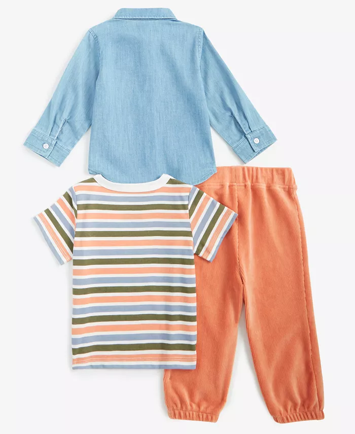 First Impressions First Impression Baby Boys Imagine Stripe Shirt T-Shirt & Pants Set Created For Macy's Kids