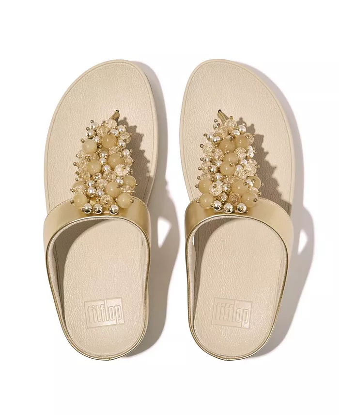 FitFlop Women's Fino Bauble-Bead Toe-Post Sandals Women's Fashion Shoes & Accessories
