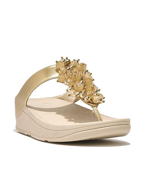 FitFlop Women's Fino Bauble-Bead Toe-Post Sandals Women's Fashion Shoes & Accessories