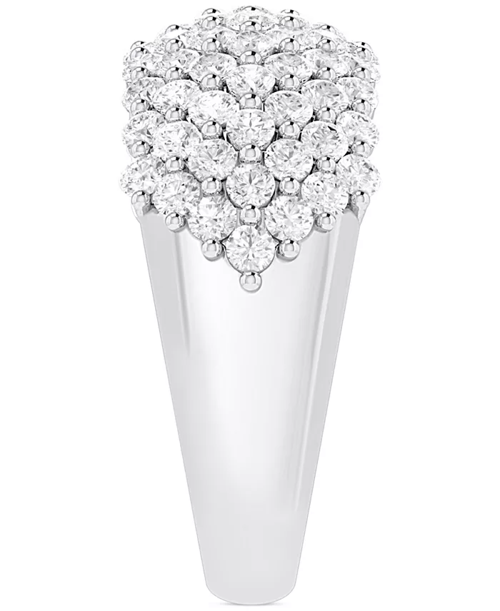 Forever Grown Diamonds Lab-Grown Diamond Pavé Band (2 Ct. T.w.) In Sterling Silver Or 14K Gold-Plated Sterling Silver Jewelry & Watches