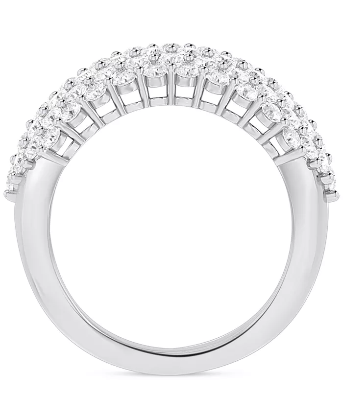Forever Grown Diamonds Lab-Grown Diamond Pavé Band (2 Ct. T.w.) In Sterling Silver Or 14K Gold-Plated Sterling Silver Jewelry & Watches
