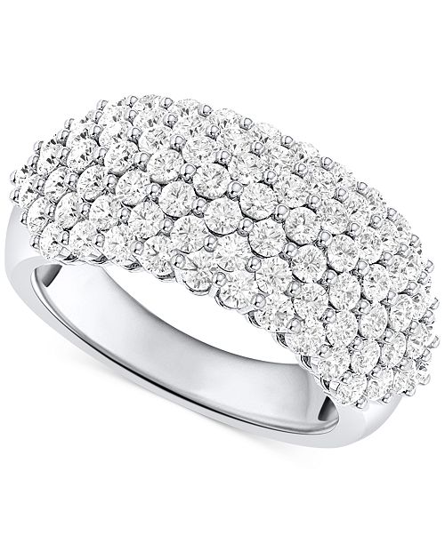Forever Grown Diamonds Lab-Grown Diamond Pavé Band (2 ct. t.w.) in Sterling Silver or 14K Gold-Plated Sterling Silver Jewelry & Watches