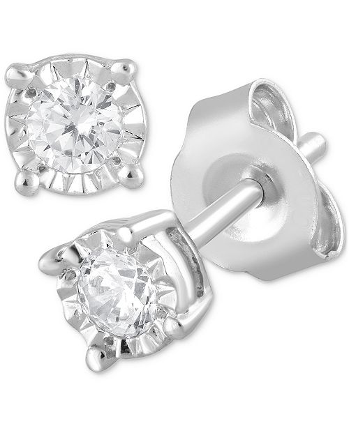 Forever Grown Diamonds Lab Grown Diamond Stud Earrings (1/5 ct. t.w.) in Sterling Silver Jewelry & Watches
