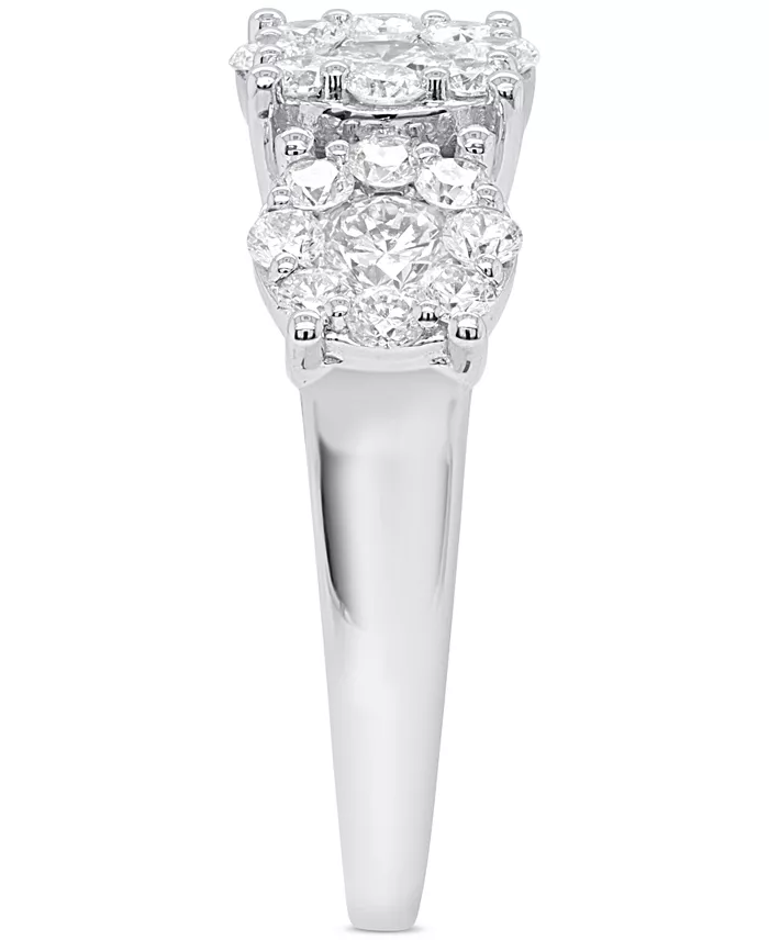 Forever Grown Diamonds Lab-Grown Diamond Three Stone Ring (2 Ct. T.w.) In Sterling Silver Or 14K Gold-Plated Sterling Silver Jewelry & Watches