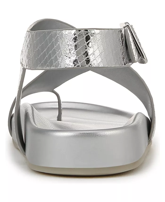 Franco Sarto Blair Toe Loop Round Toe Buckle Flat Sandals Women's Fashion Shoes & Accessories