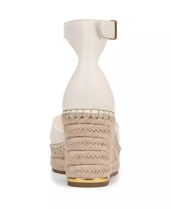 Franco Sarto Clementine Espadrille Leather Wedge Sandals Women's Fashion Shoes & Accessories