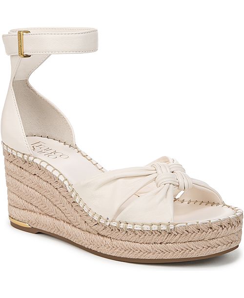 Franco Sarto Clementine Espadrille Leather Wedge Sandals Women's Fashion Shoes & Accessories