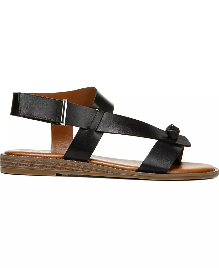 Franco Sarto Glenni Hidden Adjustable Strap Leather Flat Sandals Women's Fashion Shoes & Accessories