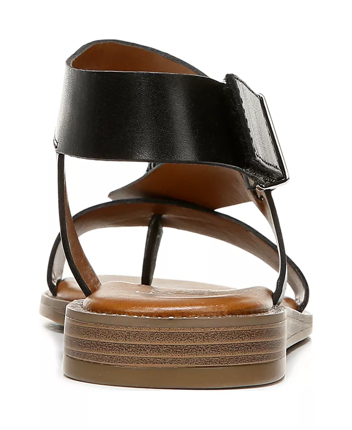 Franco Sarto Glenni Hidden Adjustable Strap Leather Flat Sandals Women's Fashion Shoes & Accessories