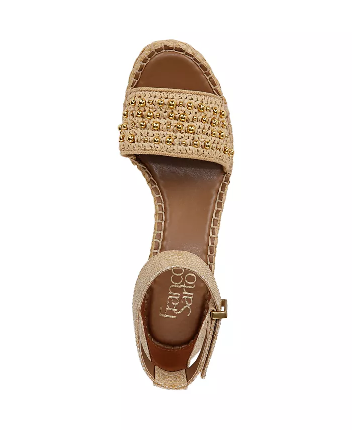 Franco Sarto Women's Clemens Raffia Espadrille Wedge Sandals Women's Fashion Shoes & Accessories