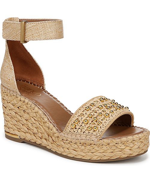 Franco Sarto Women's Clemens Raffia Espadrille Wedge Sandals Women's Fashion Shoes & Accessories