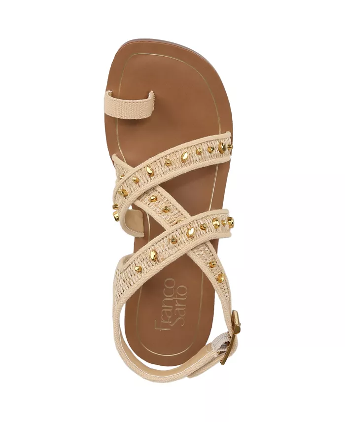 Franco Sarto Women's Ina 2 Toe Loop Ankle Strap Stacked Heel Sandals Women's Fashion Shoes & Accessories