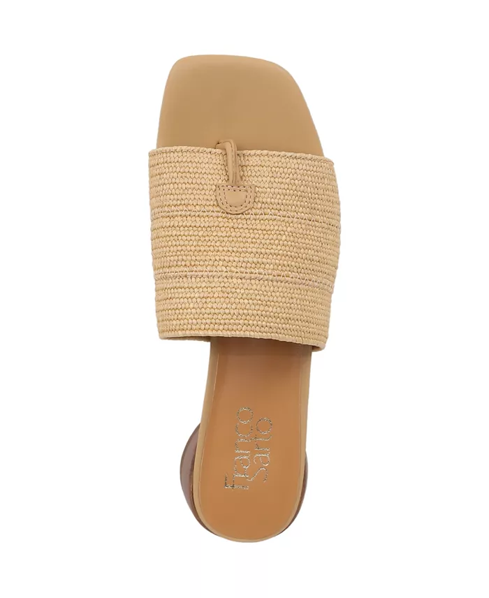 Franco Sarto Women's Loran Stacked Heel Slide Dress Sandals Women's Fashion Shoes & Accessories