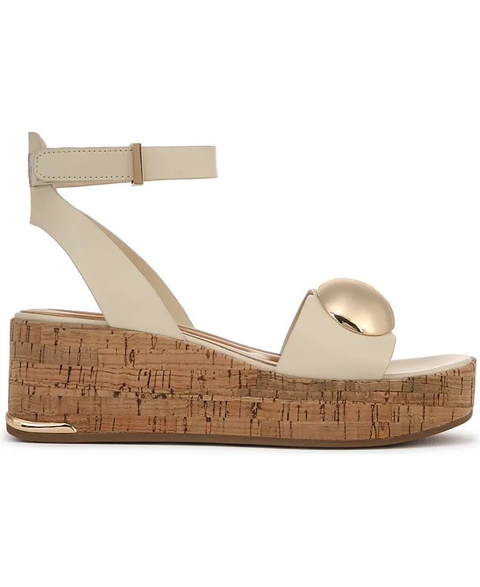 Franco Sarto Women's Taysha Ankle Strap Cork Leather Platform Sandals Women's Fashion Shoes & Accessories